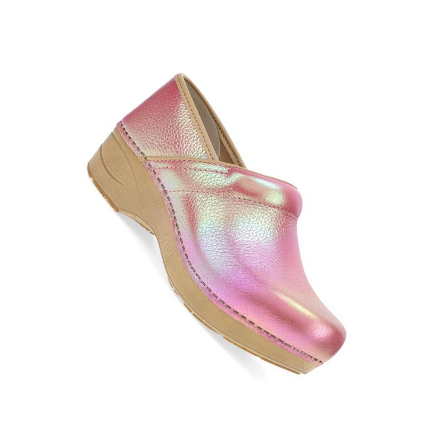 XP 2.0 Pink Iridescent Leather Sabot Antidérapante pour Femmes par Dansko