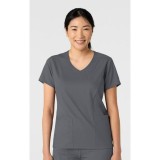 6251 Boundless Curved V-Neck Top with 3 Pockets by WINK