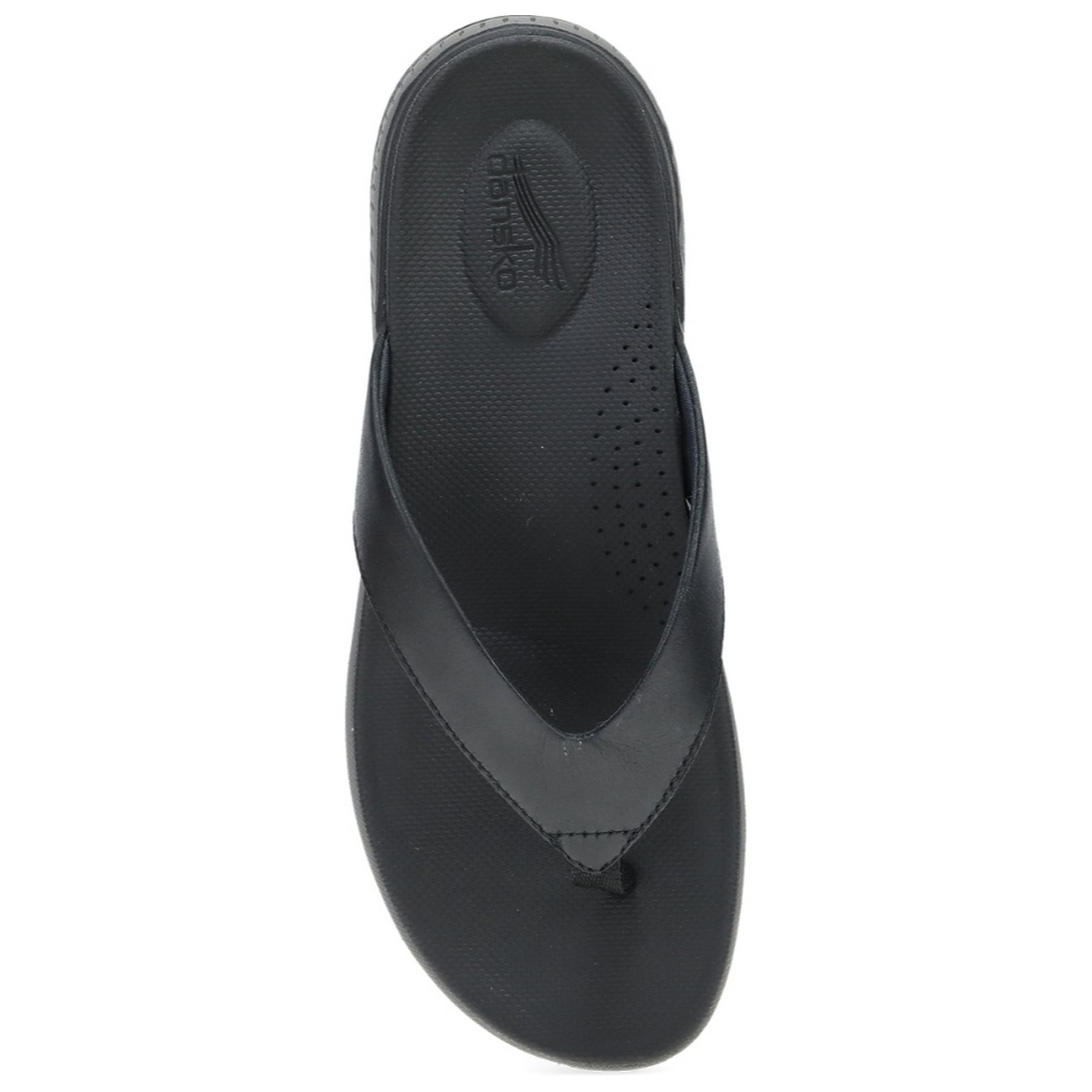 Rosemary Black Calf Walking Flip Flop by Dansko