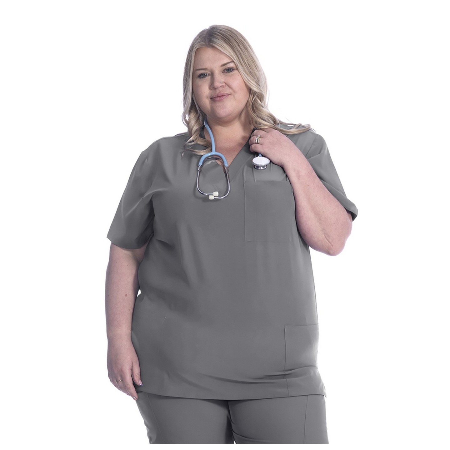 18-1072A Zinnia Unisex 3 Pocket Scrub Top by Greentown