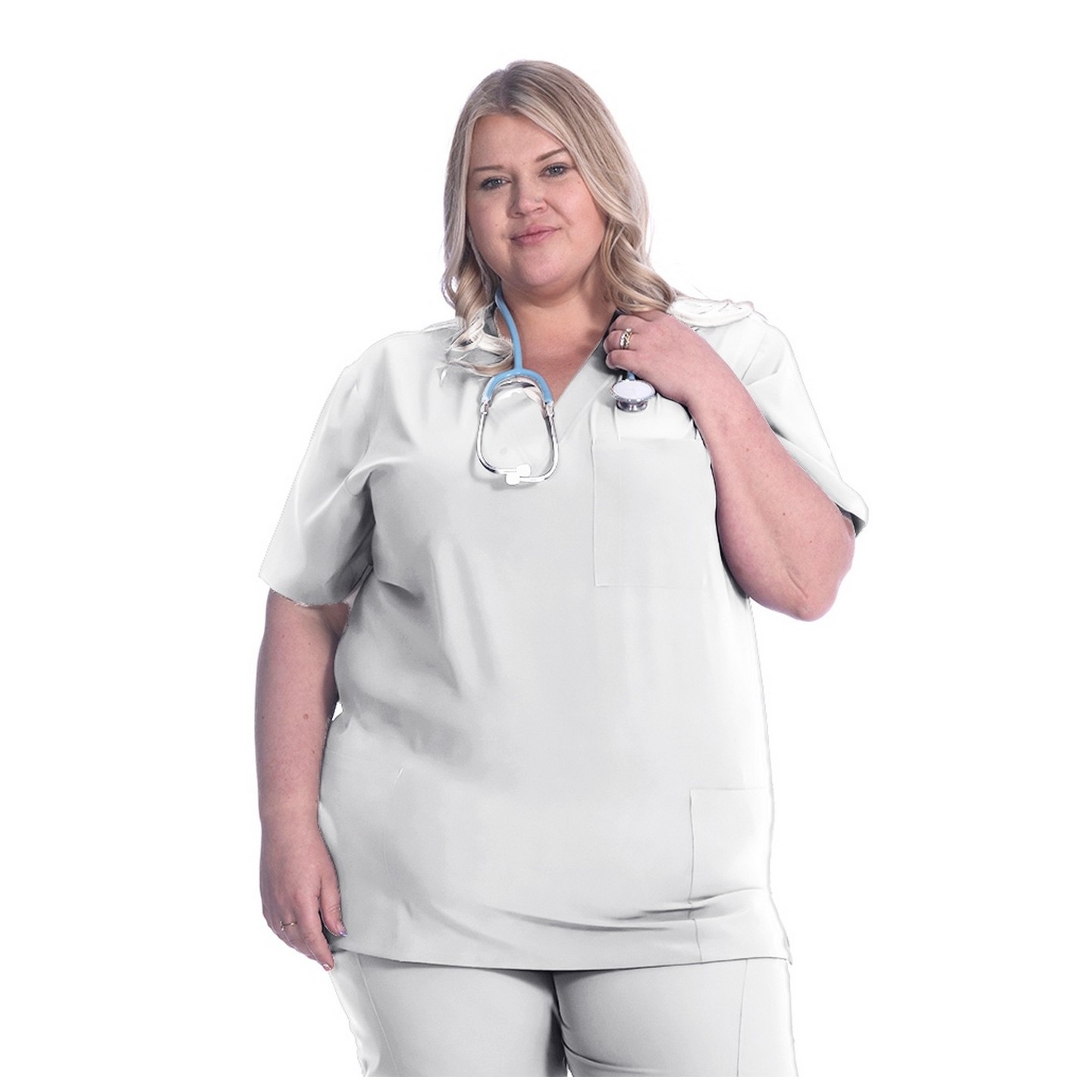 18-1072A Zinnia Unisex 3 Pocket Scrub Top by Greentown