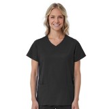 1726 Red Panda Haut Mock Wrap à Col Courbée pour Femmes par Maevn