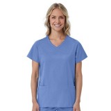 1726 Red Panda Haut Mock Wrap à Col Courbée pour Femmes par Maevn