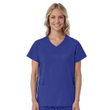 1726 Red Panda Women's Curved Mock Wrap Top by Maevn