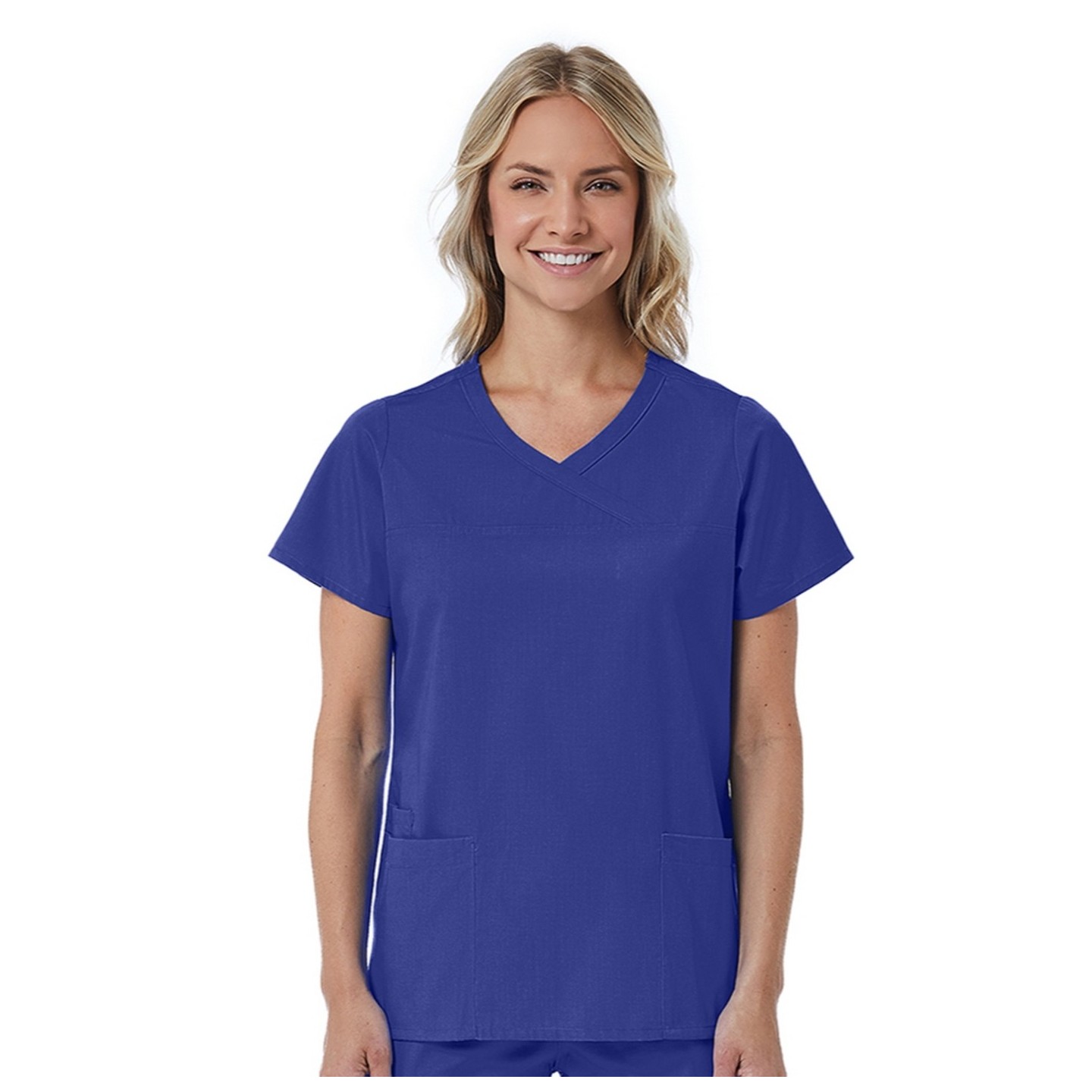 1726 Red Panda Haut Mock Wrap à Col Courbée pour Femmes par Maevn