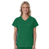 1726 Red Panda Haut Mock Wrap à Col Courbée pour Femmes par Maevn