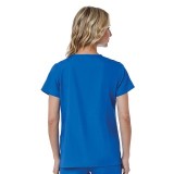 1726 Red Panda Women's Curved Mock Wrap Top by Maevn