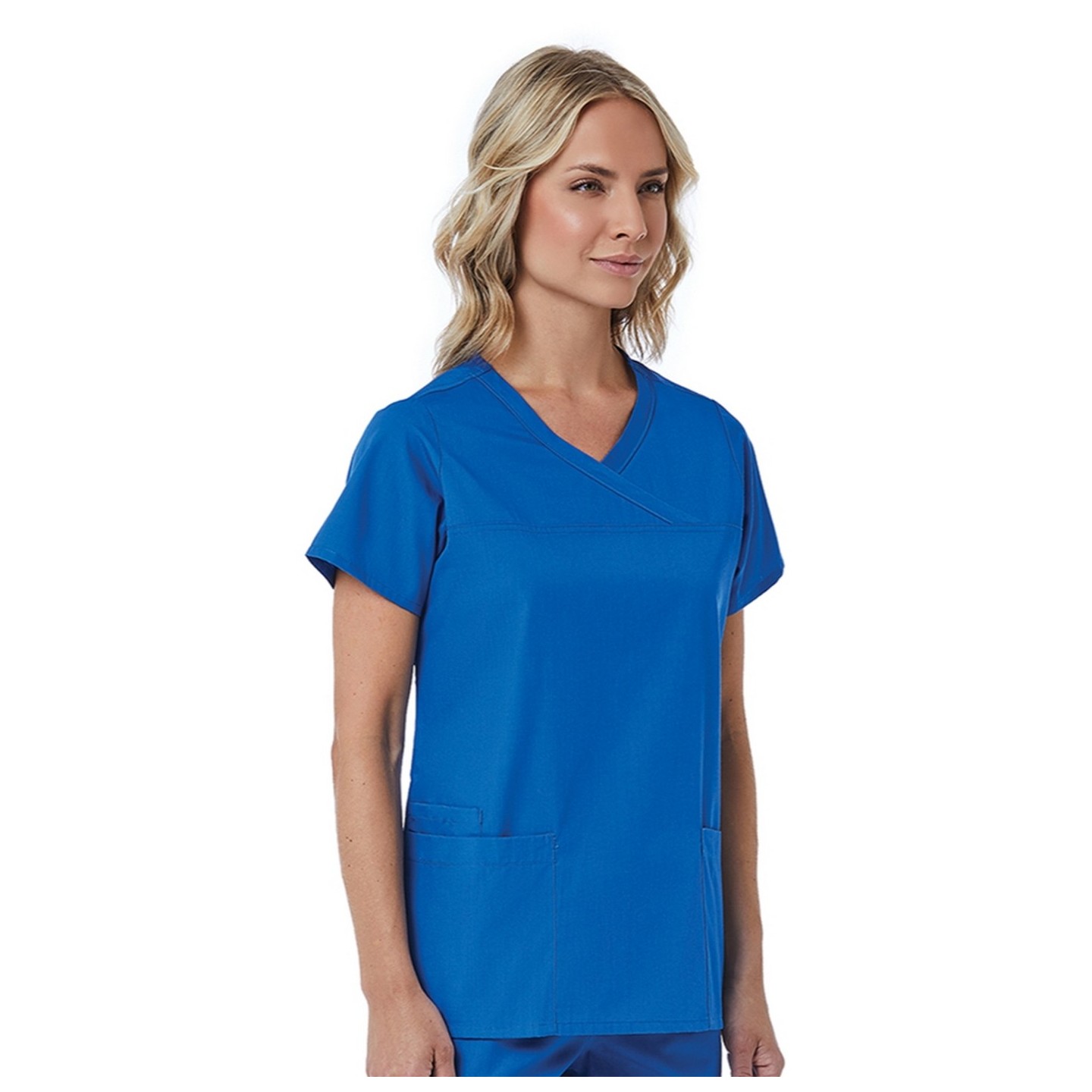 1726 Red Panda Haut Mock Wrap à Col Courbée pour Femmes par Maevn