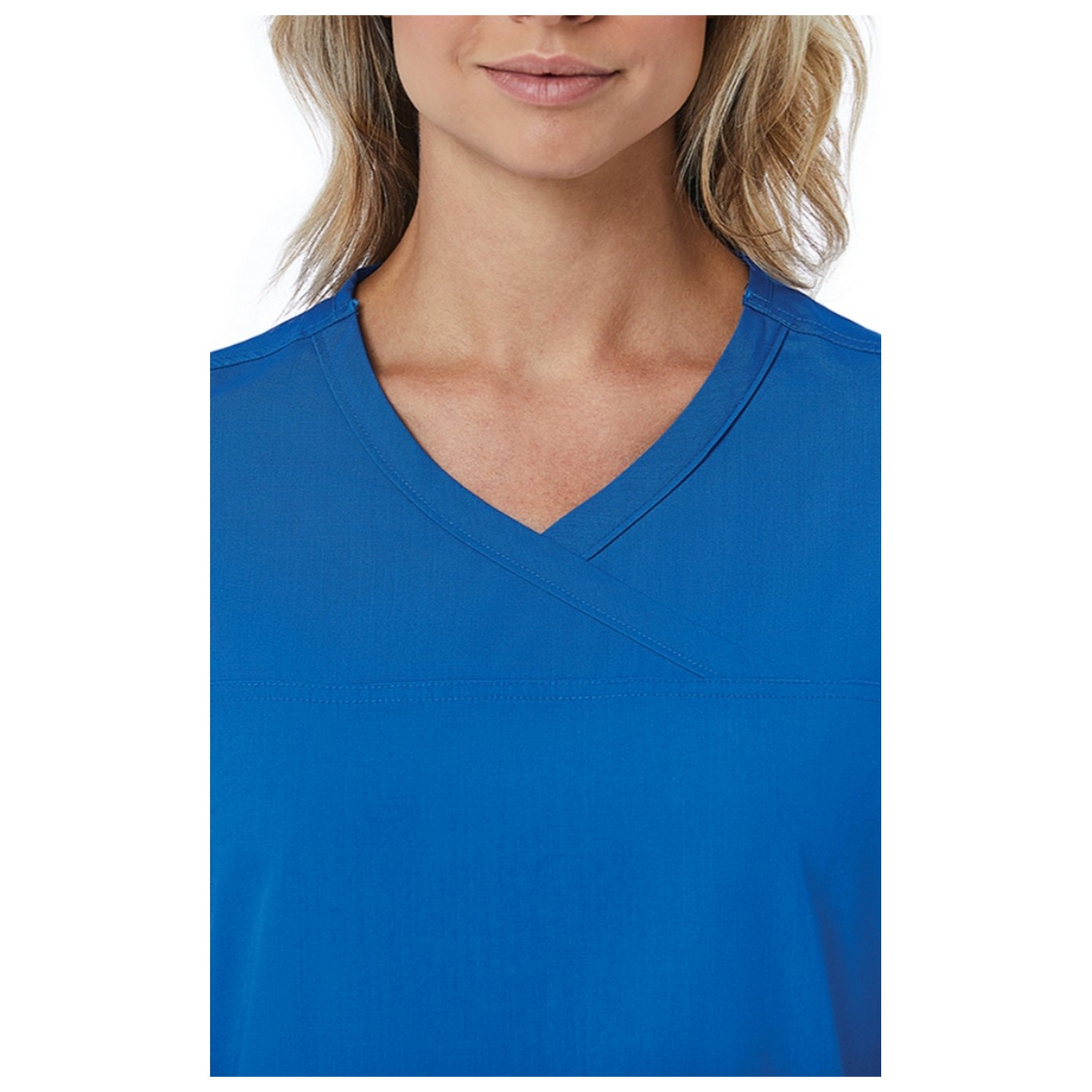 1726 Red Panda Women's Curved Mock Wrap Top by Maevn