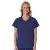 1726 Red Panda Women's Curved Mock Wrap Top by Maevn