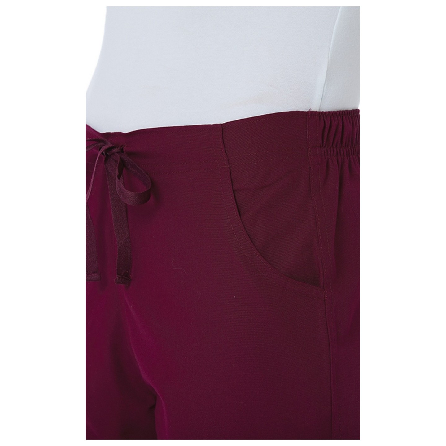 9716P Petite Red Panda Half Elastic Waist Straight Leg Pant by Maevn