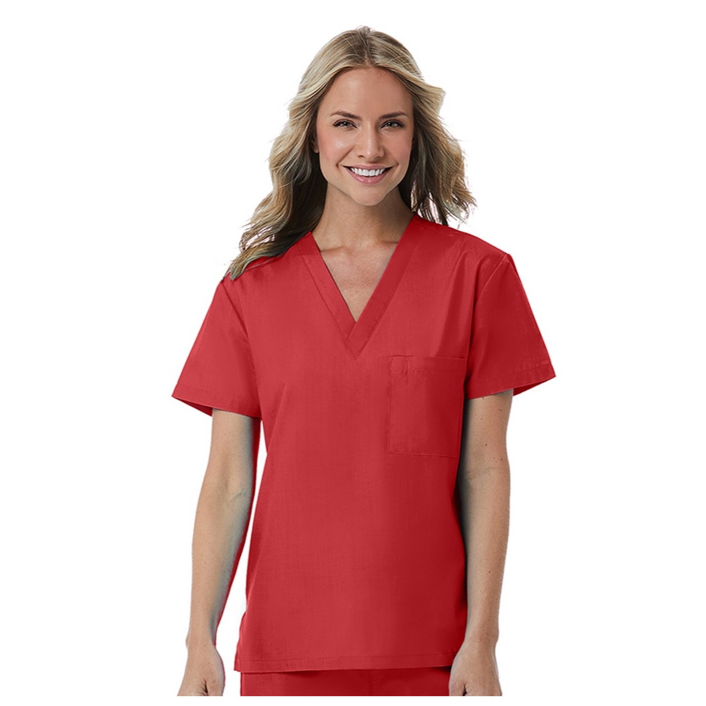 1706 Red Panda Haut Unisexe à Col en V par Maevn (Vue de Femme)