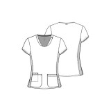 MC702 Amp 3 Pocket V-Neck Top with Flex Panels by Med Couture