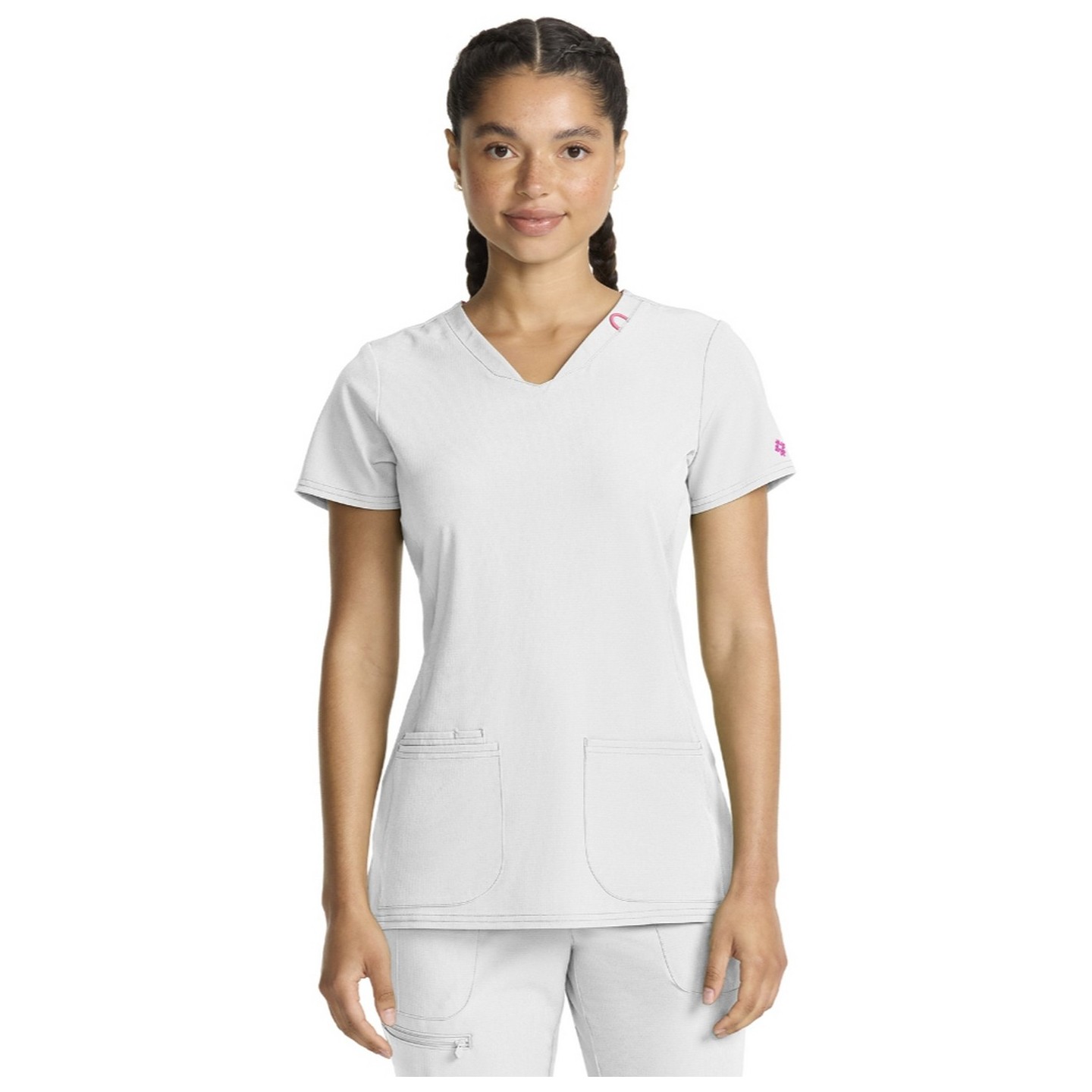 MC702 Amp 3 Pocket V-Neck Top with Flex Panels by Med Couture