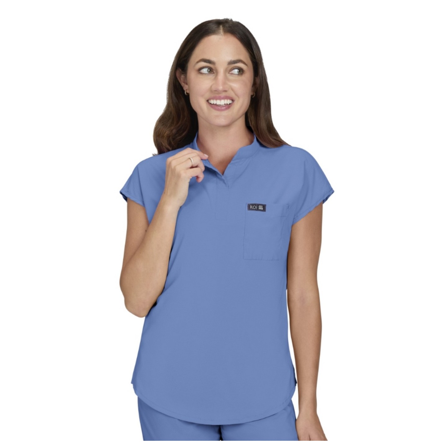 1093 koi Basics Ari Split Neck Top