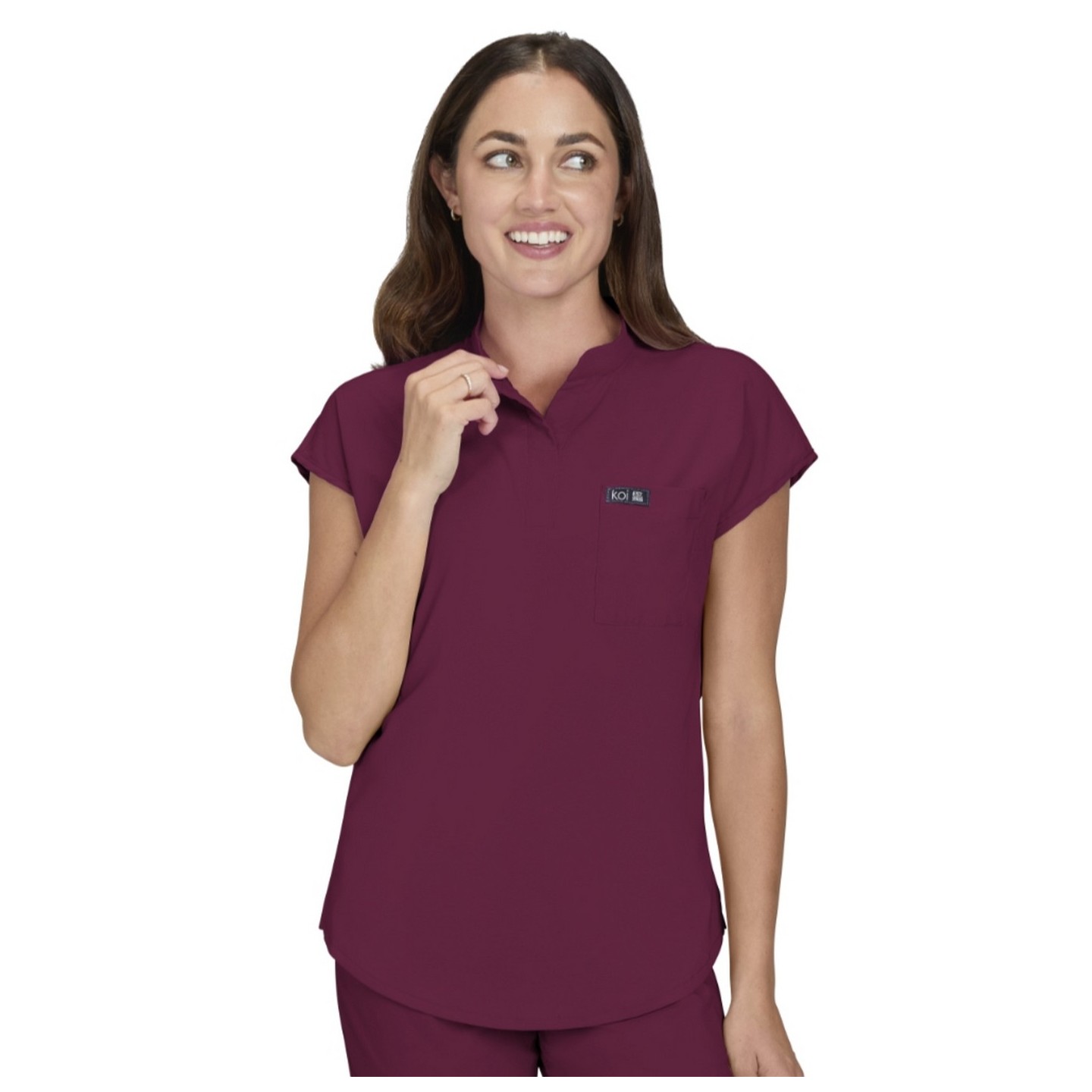 1093 koi Basics Ari Split Neck Top