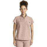 HH752 Quest Bella Partial Zip Stand Collar Scrub Top by Healing Hands