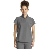 HH752 Quest Bella Partial Zip Stand Collar Scrub Top by Healing Hands