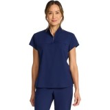 HH752 Quest Bella Partial Zip Stand Collar Scrub Top by Healing Hands