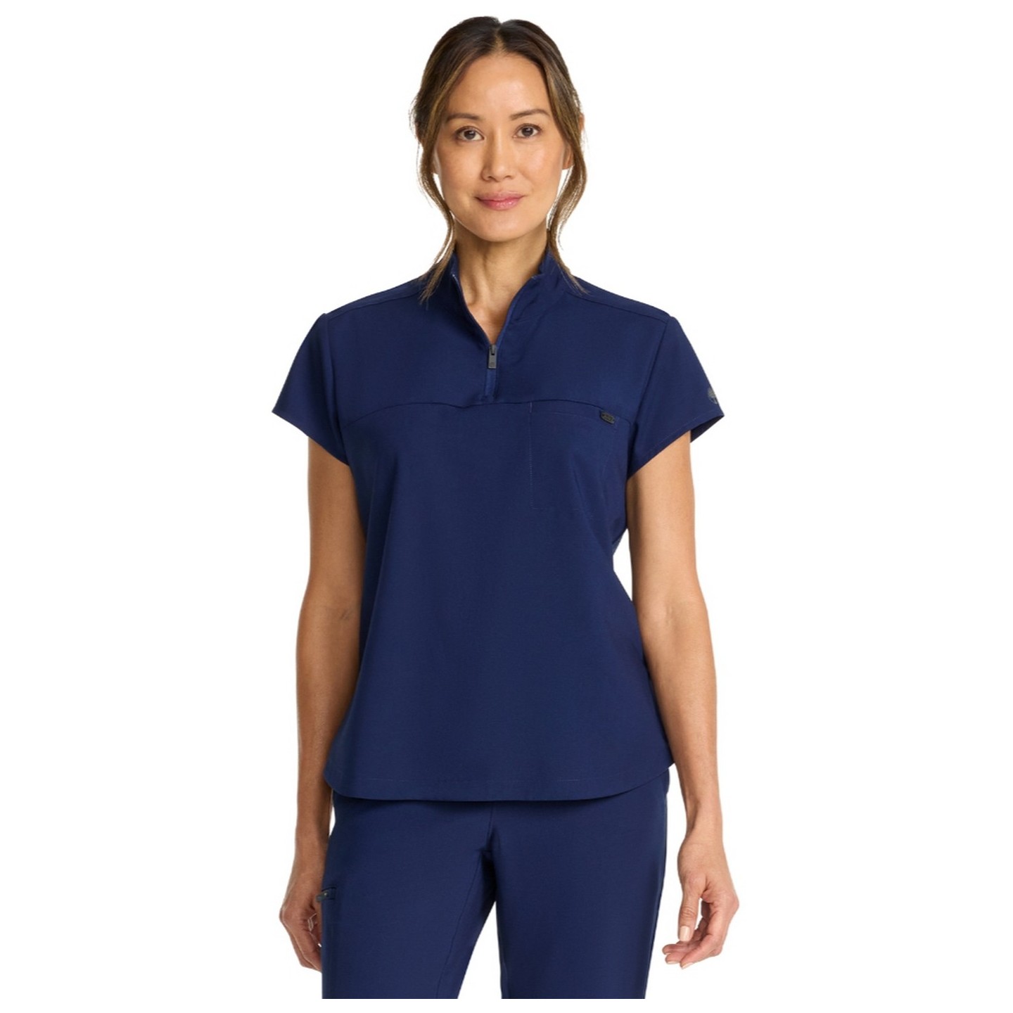 HH752 Quest Bella Partial Zip Stand Collar Scrub Top by Healing Hands