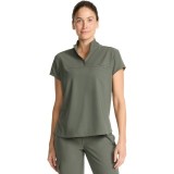 HH752 Quest Bella Partial Zip Stand Collar Scrub Top by Healing Hands