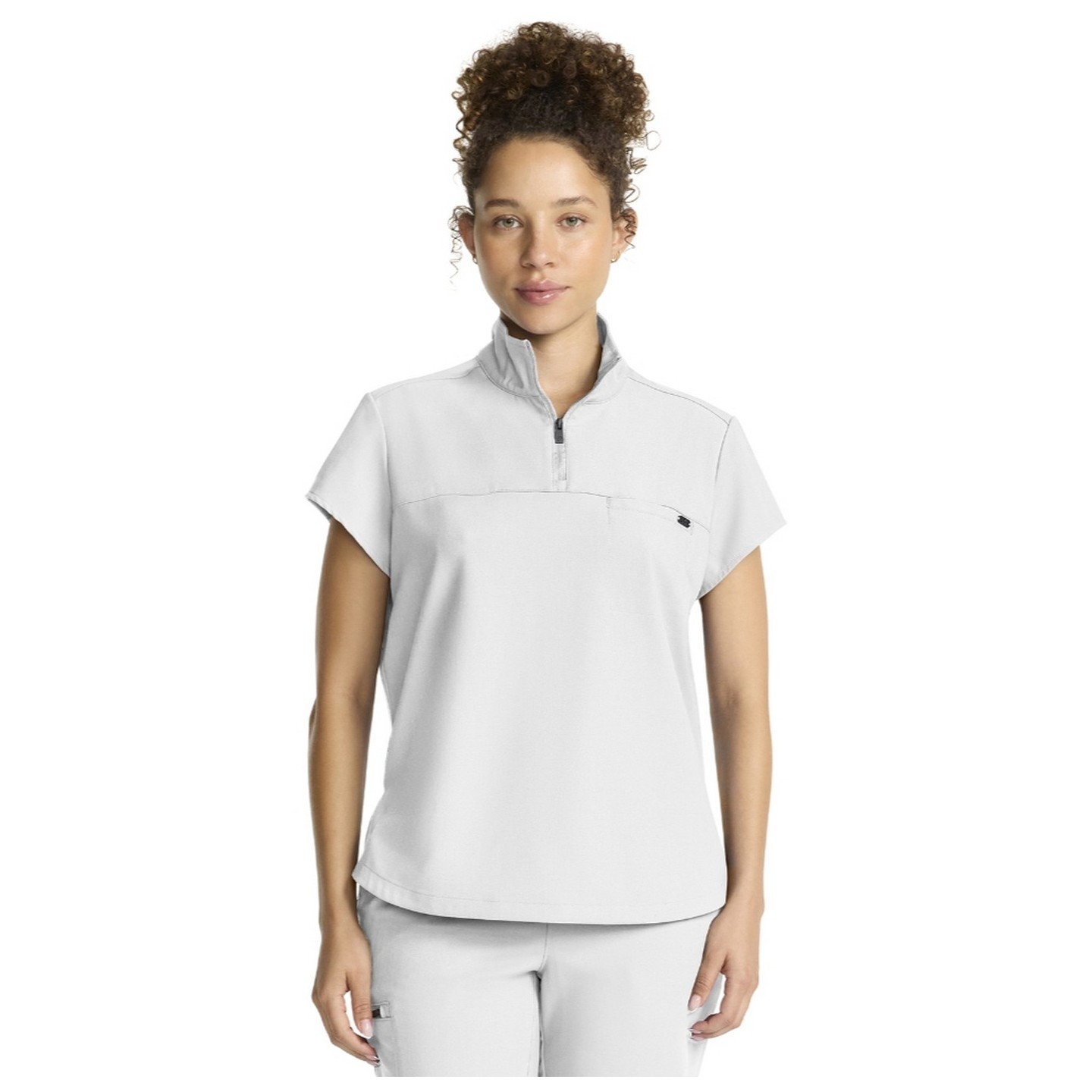 HH752 Quest Bella Partial Zip Stand Collar Scrub Top by Healing Hands