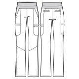 HH002 Purple Label Tina Yoga Waist Bootcut Cargo Pant by Healing Hands