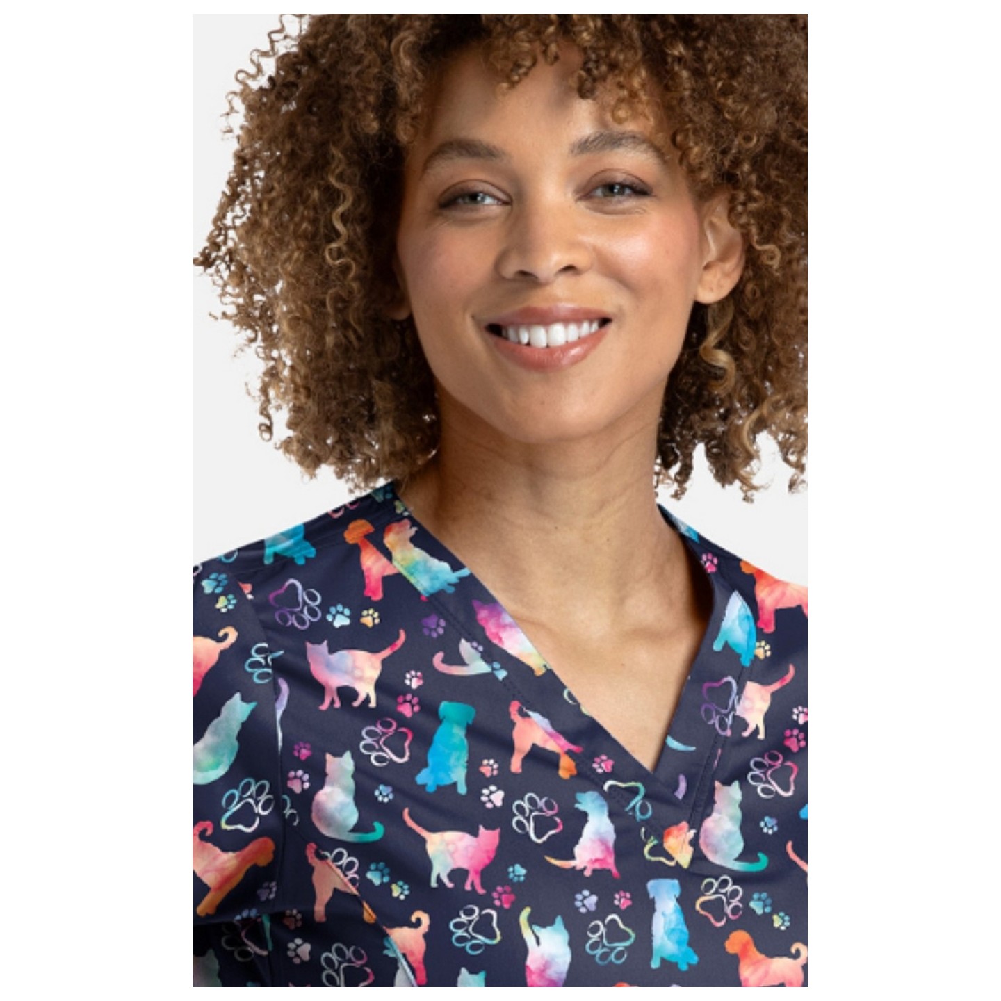1767 Maevn V-Neck Print Top - Furr-ever Colorful