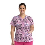 1767 Maevn V-Neck Print Top - Safari in Pink