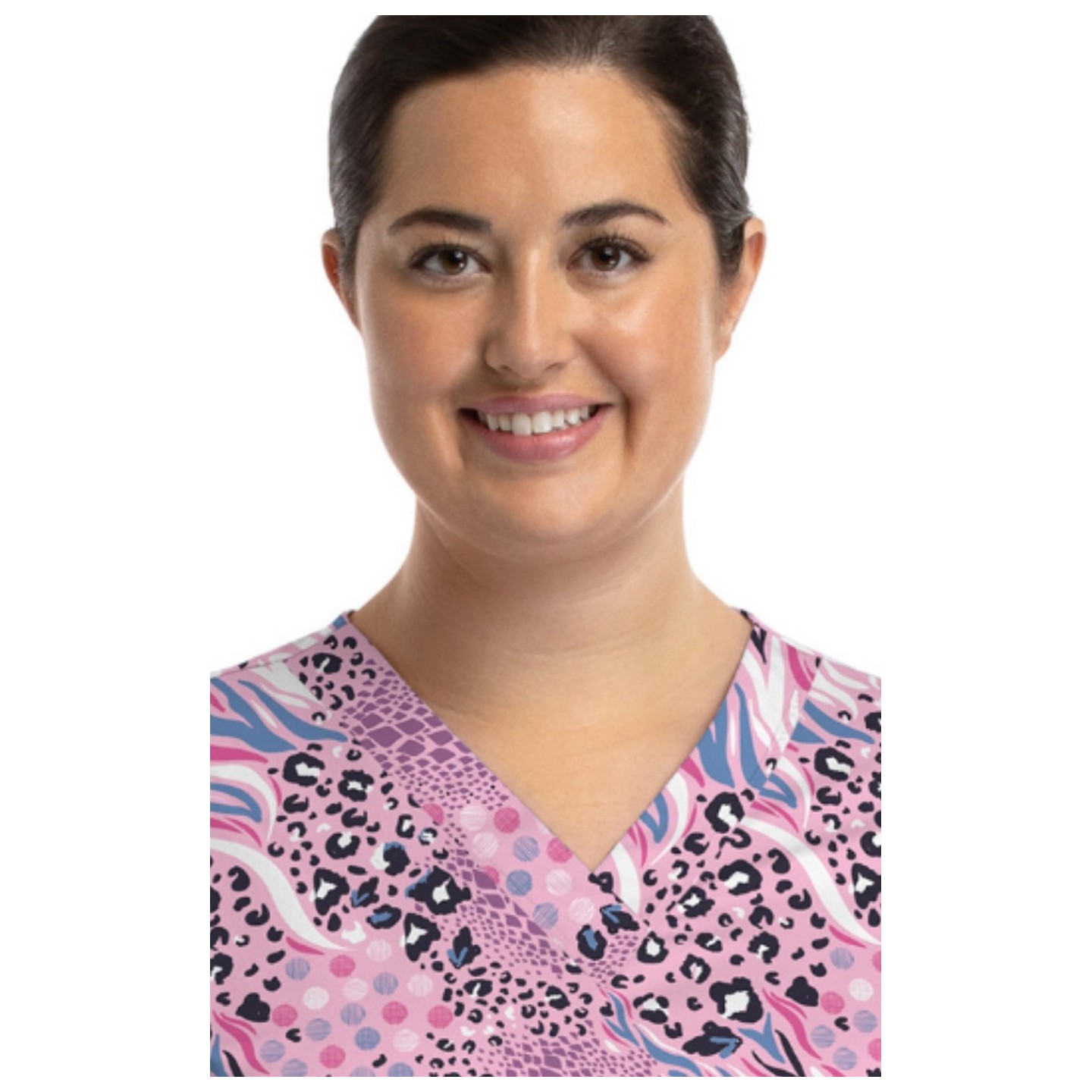 1767 Maevn V-Neck Print Top - Safari in Pink