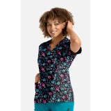 1767 Maevn V-Neck Print Top - Ombre Paws