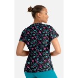 1767 Maevn V-Neck Print Top - Ombre Paws