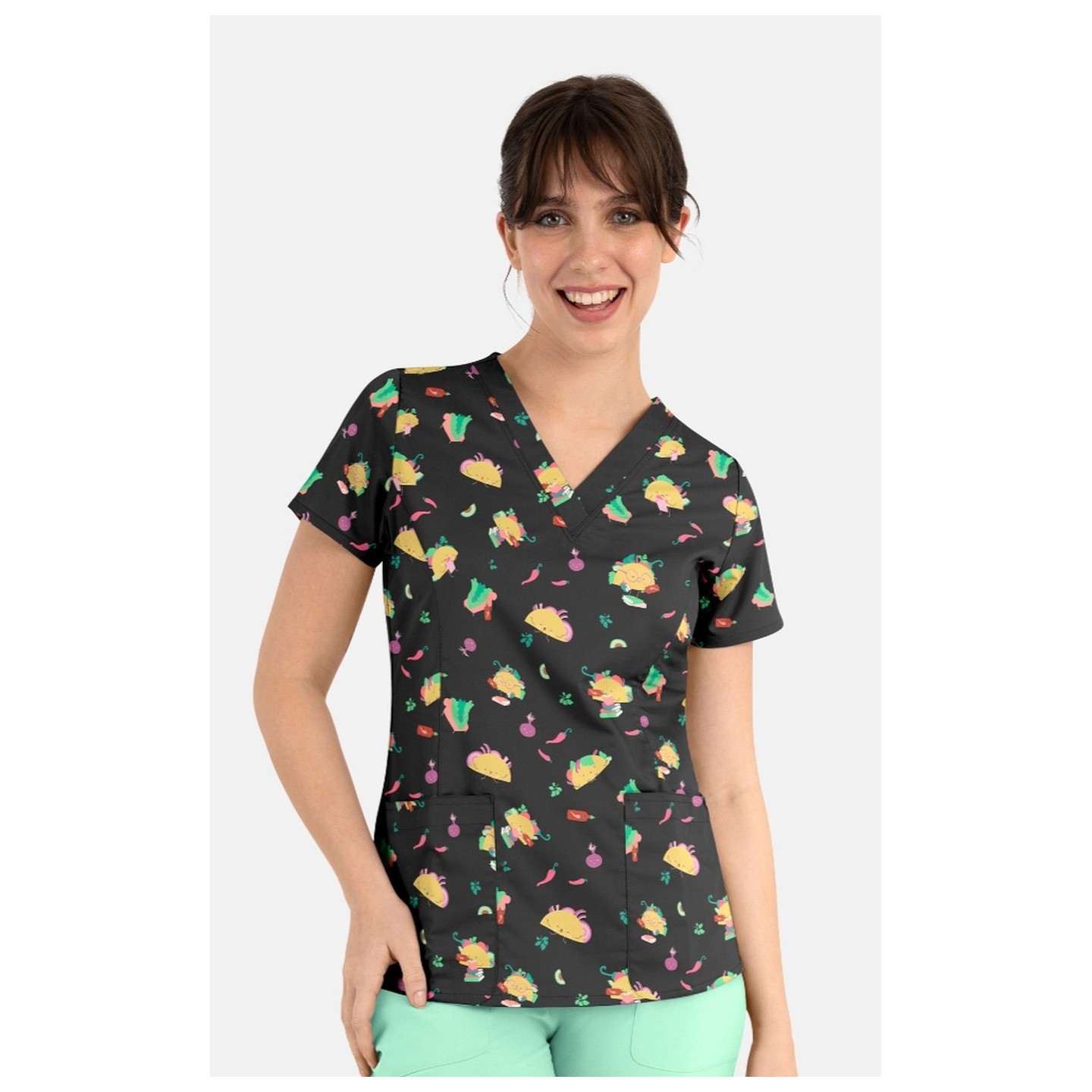 1767 Maevn V-Neck Print Top - Taco 'Bout It