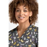 1767 Maevn V-Neck Print Top - Wild Pets