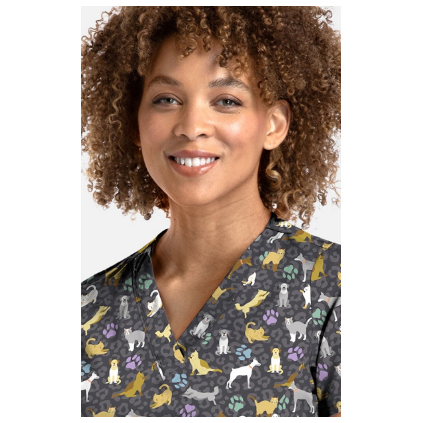 1767 Maevn V-Neck Print Top - Wild Pets