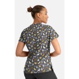 1767 Maevn V-Neck Print Top - Wild Pets