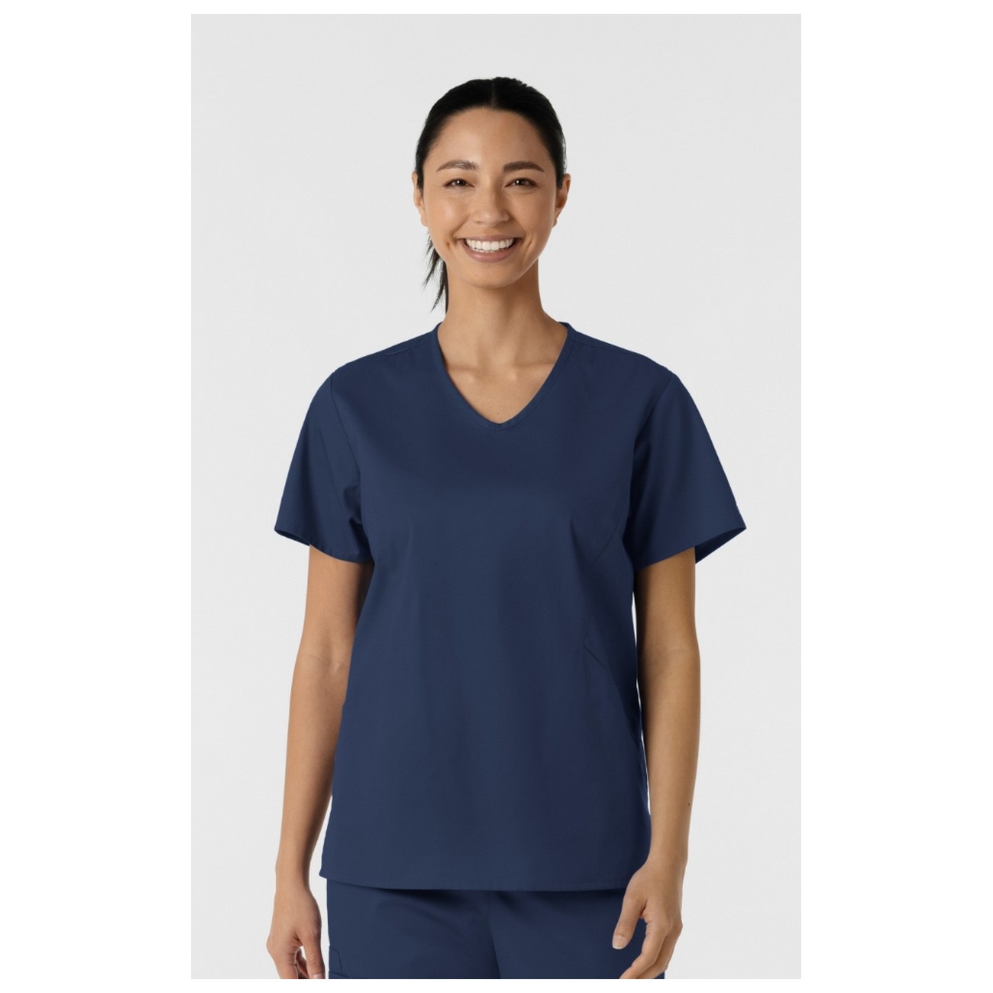 106 WORK Curved V-Neck 3 Pocket Scrub Top by WINK
