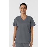 106 WORK Curved V-Neck 3 Pocket Scrub Top by WINK