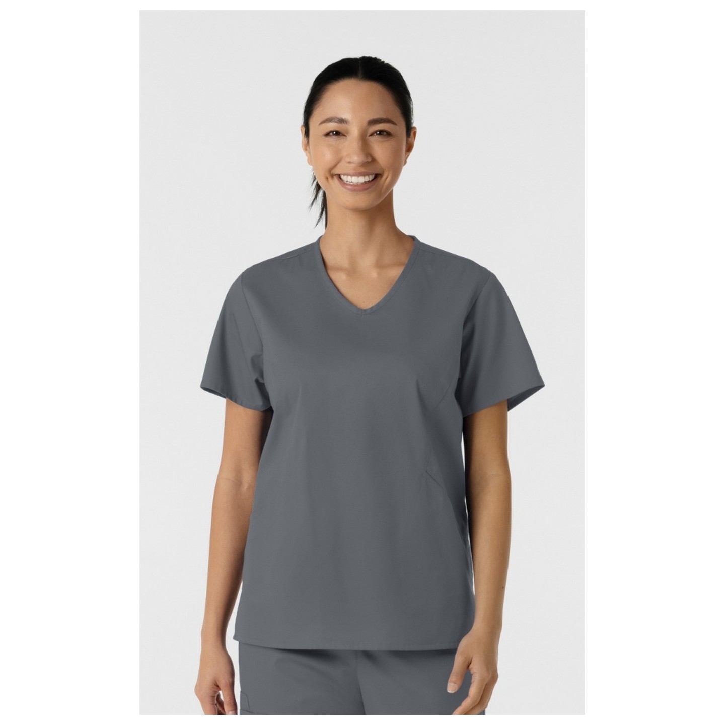 106 WORK Curved V-Neck 3 Pocket Scrub Top by WINK