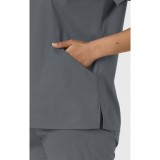 106 WORK Curved V-Neck 3 Pocket Scrub Top by WINK