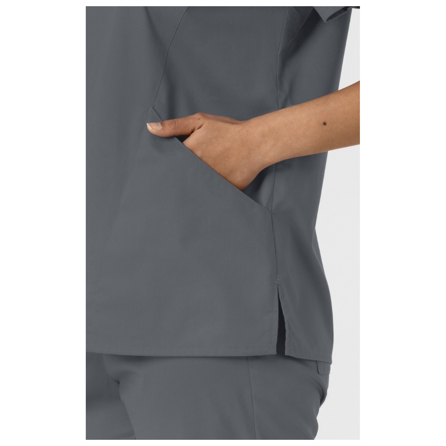 106 WORK Curved V-Neck 3 Pocket Scrub Top by WINK