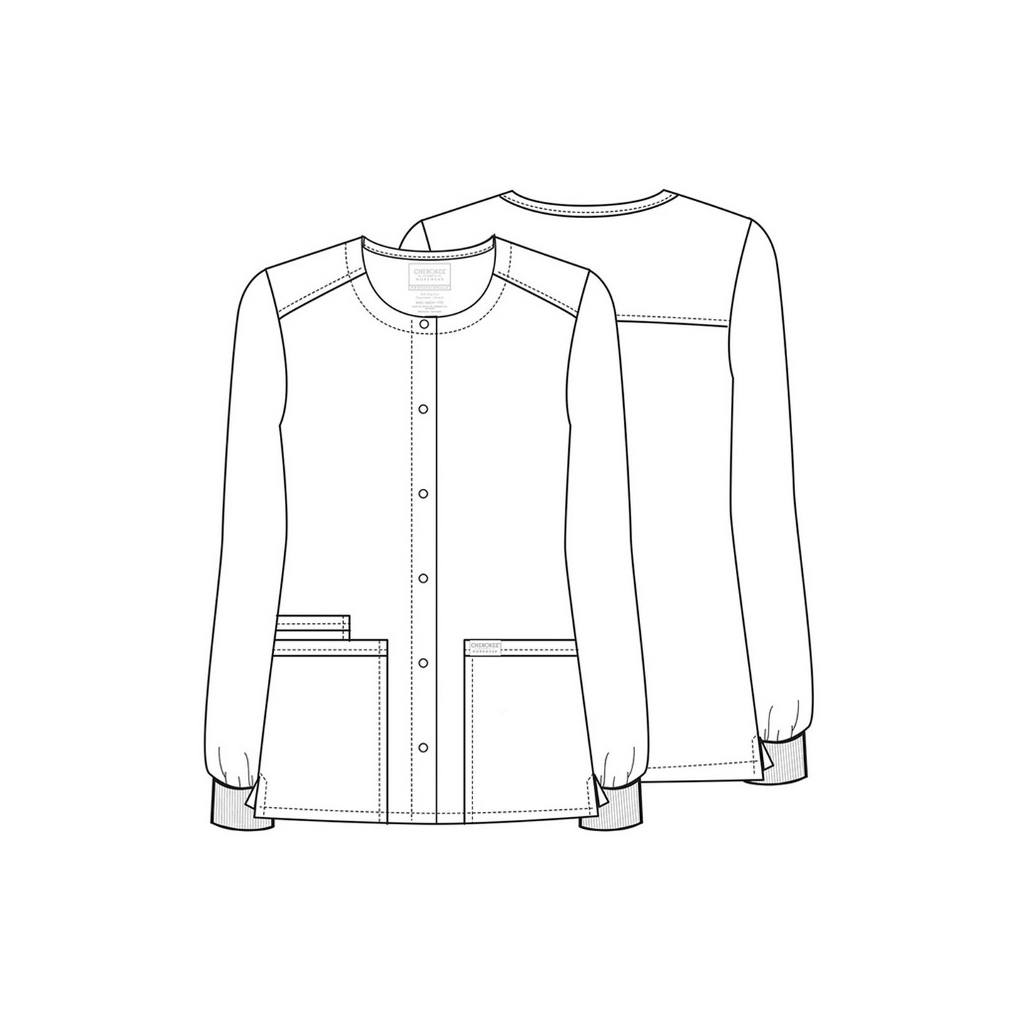 WW340 Workwear Professionals 3 Pocket Snap Front Jacket by Cherokee