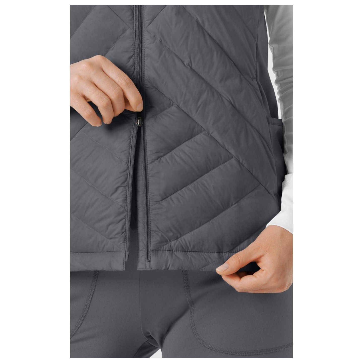 8277 Layers Quilted Puffer 6 Pocket Scrub Vest by WINK