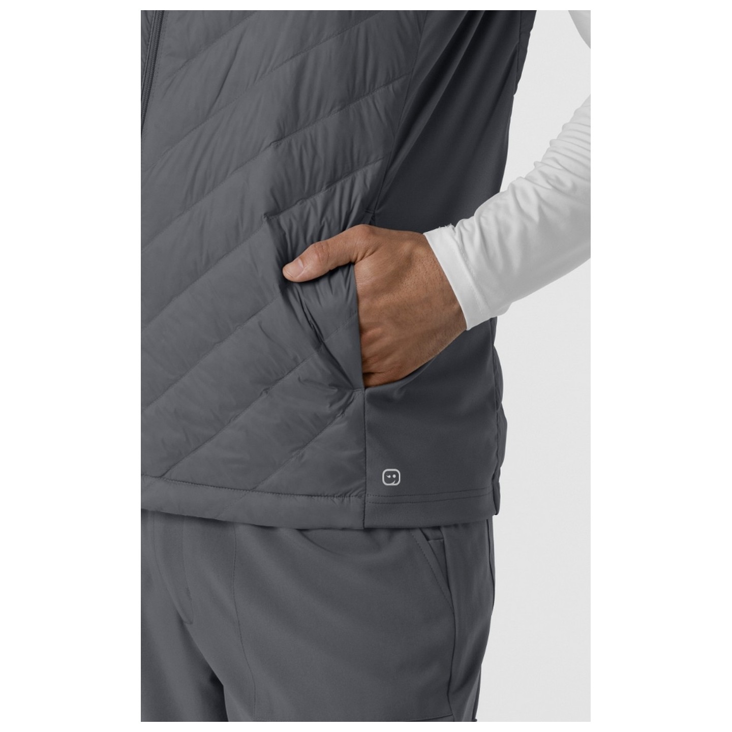 8377 Layers Men's Quilted Puffer 6 Pocket Scrub Vest by WINK