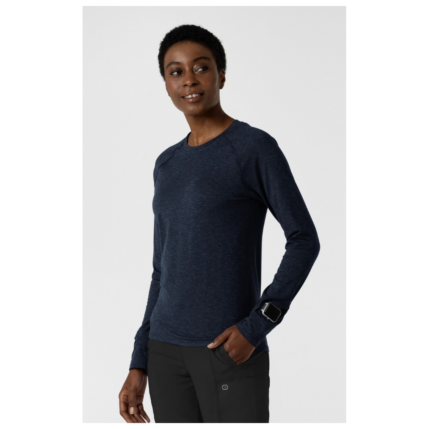 2139 Layers Long Sleeve Underscrub Top with Watch Windows by WINK