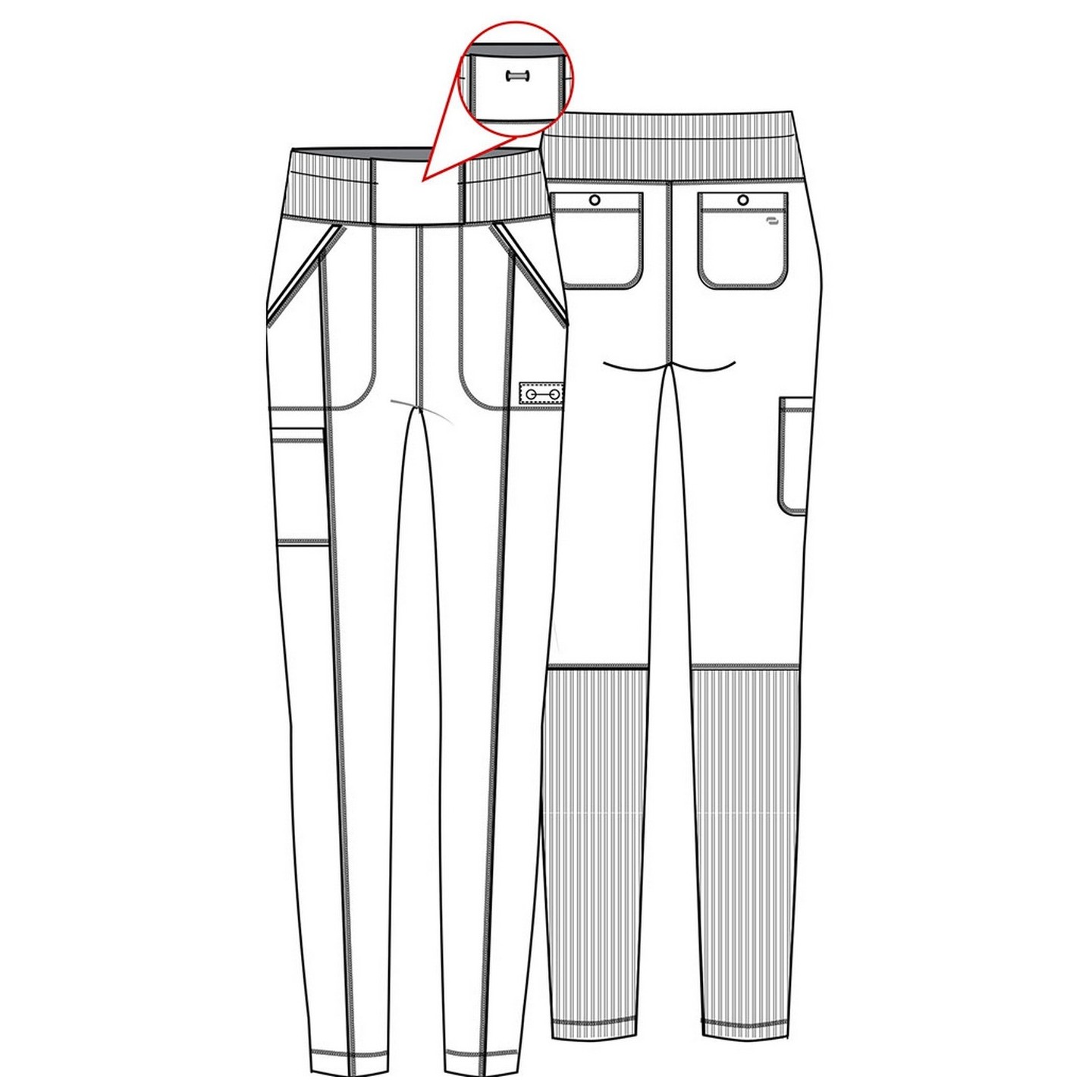 CK067A Infinity High Rise 5 Pocket Skinny Leg Pant by Cherokee