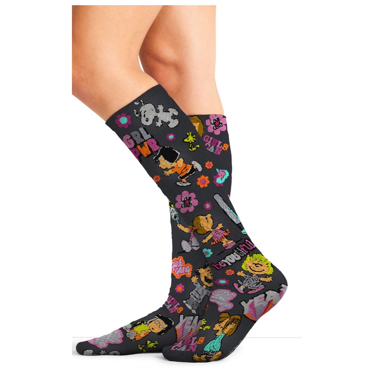 Comfort Support Tooniforms Chausettes Haut Compression Imprimer - Girls Can