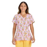 1136PRA Artist Series Momi 2 Pocket Print Top by koi - Pink Lemonade