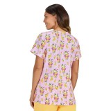 1136PRA Artist Series Momi 2 Pocket Print Top by koi - Pink Lemonade