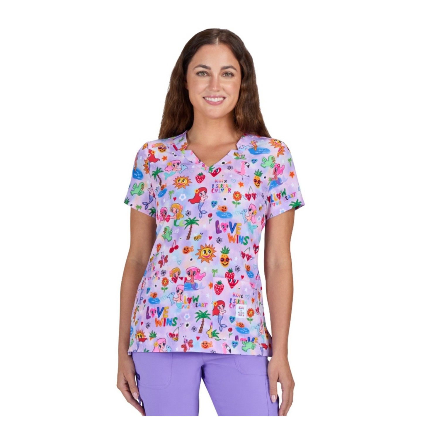 1136PRA Artist Series Momi 2 Pocket Print Top by koi - Liddle Mermaids